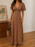 Robe longue fluide à pois